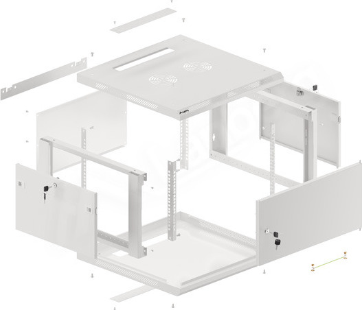 LANBERG RACKOVÁ SKŘÍŇ 19" PRO MONTÁŽ NA STĚNU 6U/600X600 PRO VLASTNÍ MONTÁŽ S KOVOVÝMI DVEŘMI ŠEDÁ