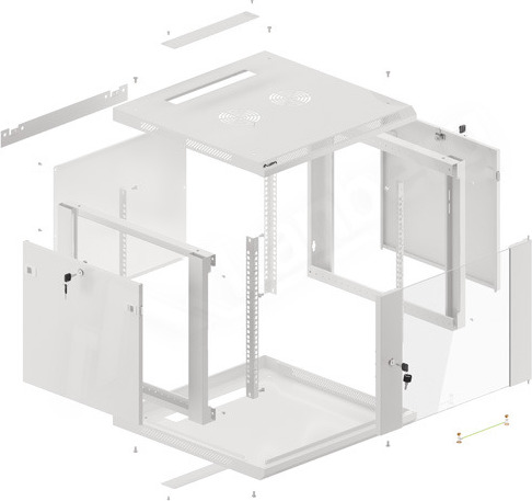 LANBERG RACKOVÁ SKŘÍŇ 19" PRO MONTÁŽ NA STĚNU 9U/600X600 (FLAT PACK) V2 ŠEDÁ