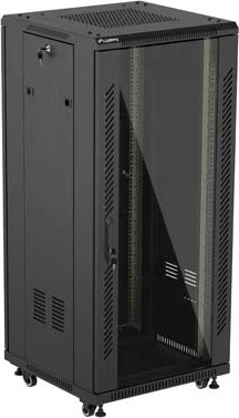 LANBERG 19" VOLNĚ STOJÍCÍ RACKOVÁ SKŘÍŇ 27U/600X600 (FLAT PACK) S PROSKLENÝMI DVEŘMI ČERNÁ