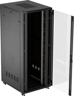 LANBERG 19" VOLNĚ STOJÍCÍ RACKOVÁ SKŘÍŇ 42U/800X1000 (FLAT PACK) S PROSKLENÝMI DVEŘMI ČERNÁ