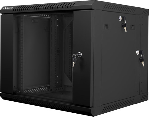 LANBERG RACKOVÁ SKŘÍŇ 19" DVOUDÍLNÁ NÁSTĚNNÁ 9U/600X600 (FLAT PACK) ČERNÁ