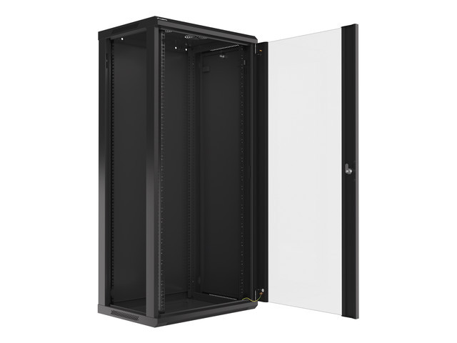LANBERG RACKOVÁ SKŘÍŇ 19" NÁSTĚNNÁ 27U/600X450 (FLAT PACK) S PROSKLENÝMI DVEŘMI ČERNÁ V2