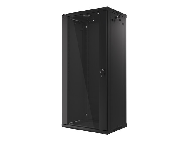 LANBERG RACKOVÁ SKŘÍŇ 19" NÁSTĚNNÁ 27U/600X450 (FLAT PACK) S PROSKLENÝMI DVEŘMI ČERNÁ V2