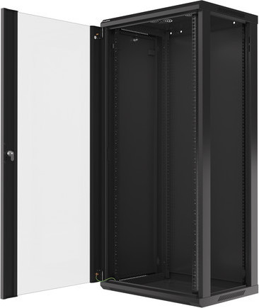 LANBERG RACKOVÁ SKŘÍŇ 19" NÁSTĚNNÁ 27U/600X450 (FLAT PACK) S PROSKLENÝMI DVEŘMI ČERNÁ V2