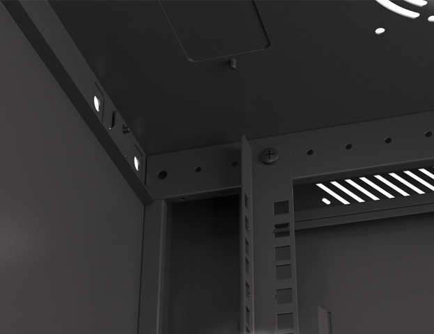 LANBERG RACKOVÁ SKŘÍŇ 19" NÁSTĚNNÁ 27U/600X450 (FLAT PACK) S PROSKLENÝMI DVEŘMI ČERNÁ V2