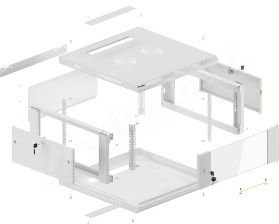 LANBERG RACKOVÁ SKŘÍŇ 19" PRO MONTÁŽ NA STĚNU 4U/600X600 (FLAT PACK) V2 ŠEDÁ