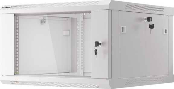 LANBERG 19" RACKOVÁ SKŘÍŇ PRO MONTÁŽ NA STĚNU 6U/600X600 (FLAT PACK) S PROSKLENÝMI DVEŘMI ŠEDÁ V2