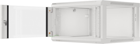 LANBERG 19" RACKOVÁ SKŘÍŇ PRO MONTÁŽ NA STĚNU 6U/600X600 (FLAT PACK) S PROSKLENÝMI DVEŘMI ŠEDÁ V2