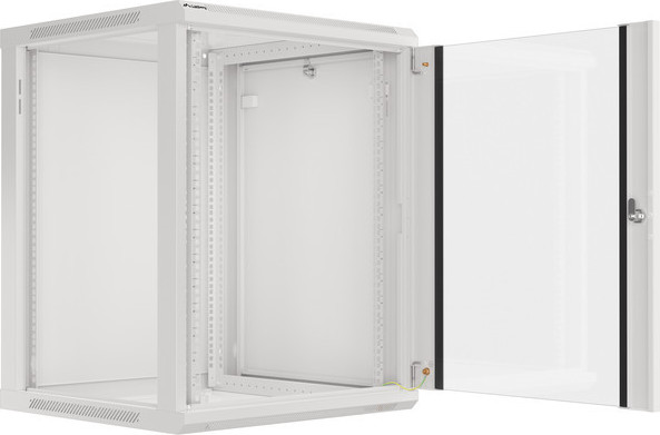 LANBERG 19" RACKOVÁ SKŘÍŇ PRO MONTÁŽ NA STĚNU 15U/600X600 (FLAT PACK) S PROSKLENÝMI DVEŘMI ŠEDÁ V2c
