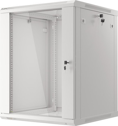 LANBERG 19" RACKOVÁ SKŘÍŇ PRO MONTÁŽ NA STĚNU 15U/600X600 (FLAT PACK) S PROSKLENÝMI DVEŘMI ŠEDÁ V2c
