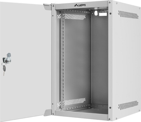 LANBERG RACKOVÁ SKŘÍŇ 10" NÁSTĚNNÁ 9U/280X310 (FLAT PACK) S PROSKLENÝMI DVEŘMI ŠEDÁ