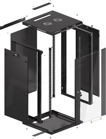 LANBERG 19" RACKOVÁ SKŘÍŇ PRO MONTÁŽ NA STĚNU 22U/600X600 (FLAT PACK) ČERNÁ V2