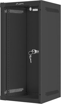 LANBERG RACKOVÁ SKŘÍŇ 10" NÁSTĚNNÁ 12U/280X310 (FLAT PACK) S PROSKLENÝMI DVEŘMI ČERNÁ