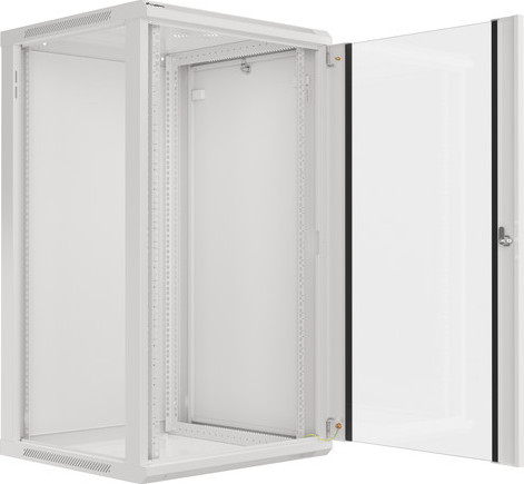 LANBERG 19" RACKOVÁ SKŘÍŇ PRO MONTÁŽ NA STĚNU 22U/600X600 (FLAT PACK) S PROSKLENÝMI DVEŘMI ŠEDÁ V2