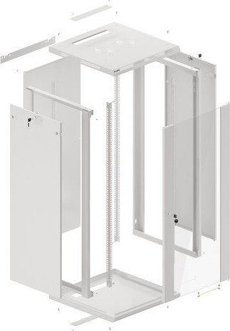 LANBERG RACKOVÁ SKŘÍŇ 19" NÁSTĚNNÁ 27U/600X600 (FLAT PACK) S PROSKLENÝMI DVEŘMI ŠEDÁ V2