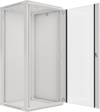 LANBERG RACKOVÁ SKŘÍŇ 19" NÁSTĚNNÁ 27U/600X600 (FLAT PACK) S PROSKLENÝMI DVEŘMI ŠEDÁ V2