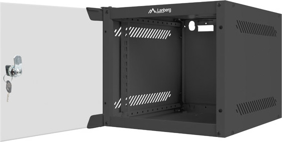 LANBERG RACKOVÁ SKŘÍŇ 10" NÁSTĚNNÁ 4U/280X310 (FLAT PACK) S PROSKLENÝMI DVEŘMI ČERNÁ