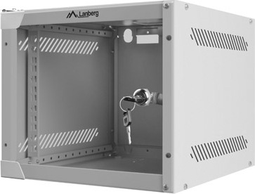 LANBERG RACKOVÁ SKŘÍŇ 10" NÁSTĚNNÁ 4U/280X310 (FLAT PACK) S PROSKLENÝMI DVEŘMI ŠEDÁ