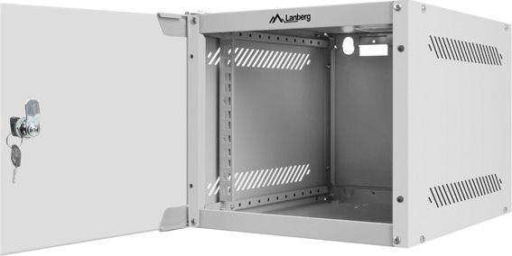 LANBERG RACKOVÁ SKŘÍŇ 10" NÁSTĚNNÁ 4U/280X310 (FLAT PACK) S PROSKLENÝMI DVEŘMI ŠEDÁ