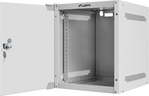 LANBERG RACKOVÁ SKŘÍŇ 10" NÁSTĚNNÁ 6U/280X310 (FLAT PACK) S PROSKLENÝMI DVEŘMI ŠEDÁ