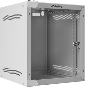 LANBERG RACKOVÁ SKŘÍŇ 10" NÁSTĚNNÁ 6U/280X310 (FLAT PACK) S PROSKLENÝMI DVEŘMI ŠEDÁ
