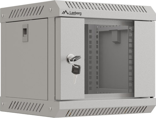 LANBERG RACKOVÁ SKŘÍŇ 10" NÁSTĚNNÁ 4U/300X300 (FLAT PACK) S PROSKLENÝMI DVEŘMI ŠEDÁ