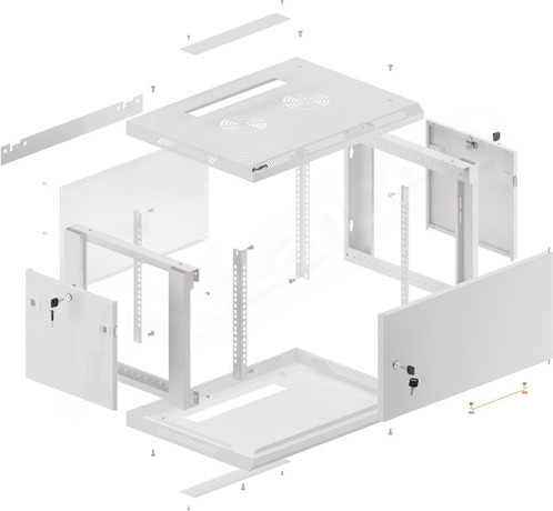 LANBERG RACKOVÁ SKŘÍŇ 19" PRO MONTÁŽ NA STĚNU 6U/600X450 PRO VLASTNÍ MONTÁŽ S KOVOVÝMI DVEŘMI ŠEDÁ