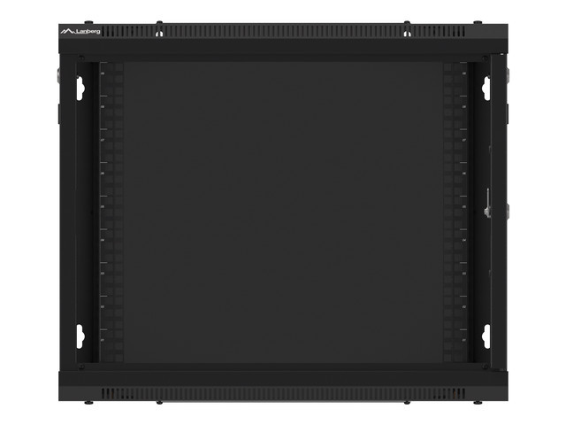 LANBERG 19" RACKOVÁ SKŘÍŇ PRO MONTÁŽ NA STĚNU 9U/600X450 PRO VLASTNÍ MONTÁŽ S KOVOVÝMI DVEŘMI ČERNÁ