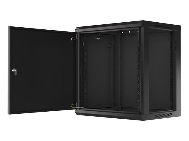 LANBERG RACKOVÁ SKŘÍŇ 19" NÁSTĚNNÁ 12U/600X450 PRO VLASTNÍ MONTÁŽ S KOVOVÝMI DVEŘMI ČERNÁ