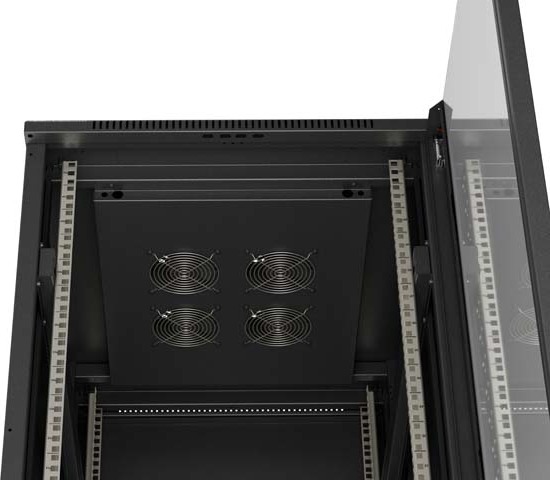 LANBERG 19" VOLNĚ STOJÍCÍ RACKOVÁ SKŘÍŇ 42U/600X800 (FLAT PACK) S PROSKLENÝMI DVEŘMI ČERNÁ