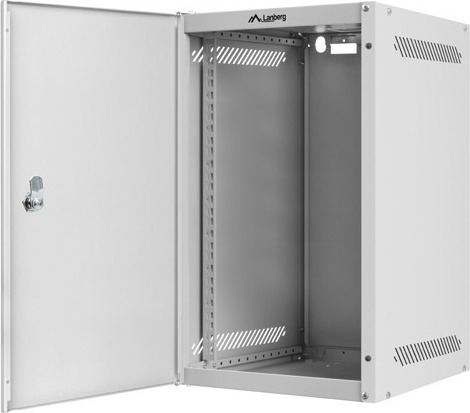LANBERG RACKOVÁ SKŘÍŇ 10" PRO MONTÁŽ NA STĚNU 9U/280X310 PRO VLASTNÍ MONTÁŽ S KOVOVÝMI DVEŘMI ŠEDÁ