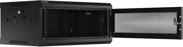 LANBERG RACKOVÁ SKŘÍŇ 19" NÁSTĚNNÁ 4U/600X450 S PERFOROVANÝMI DVEŘMI ČERNÁ (PLOCHÉ BALENÍ)