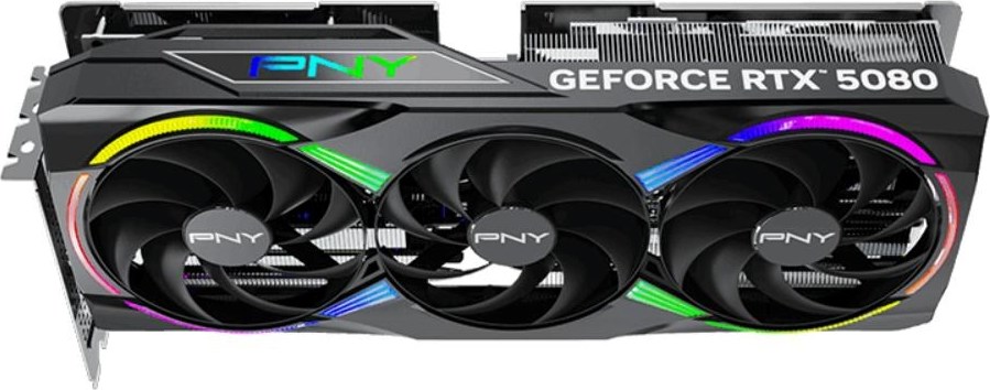 PNY VGA Nvidia GeForce RTX 5080 16GB ARGB OC Triple Fan, RTX 5080 OC, 16GB GDDR7, 3xDP, 1xHDMI