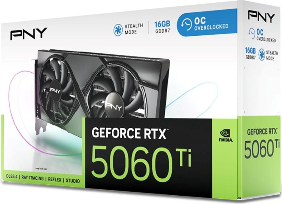 PNY VGA Nvidia GeForce RTX 5060 Ti 16GB OC, RTX 5060 Ti, 16GB GDDR7, 3xDP, 1xHDMI