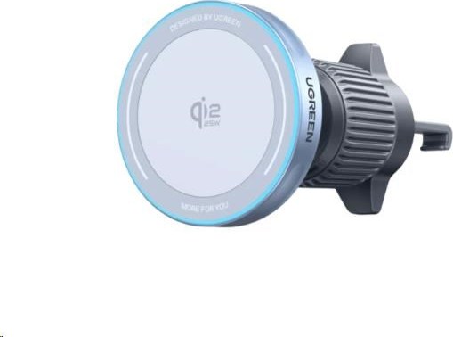 UGREEN magnetická bezdrátová nabíječka do auta MagFlow Qi2 25W, MagSafe, stříbrná