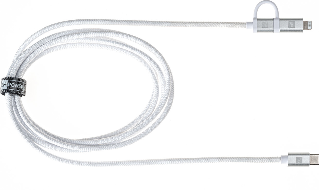 ER POWER Dual Cable USB-C C/L Mfi 200cm white
