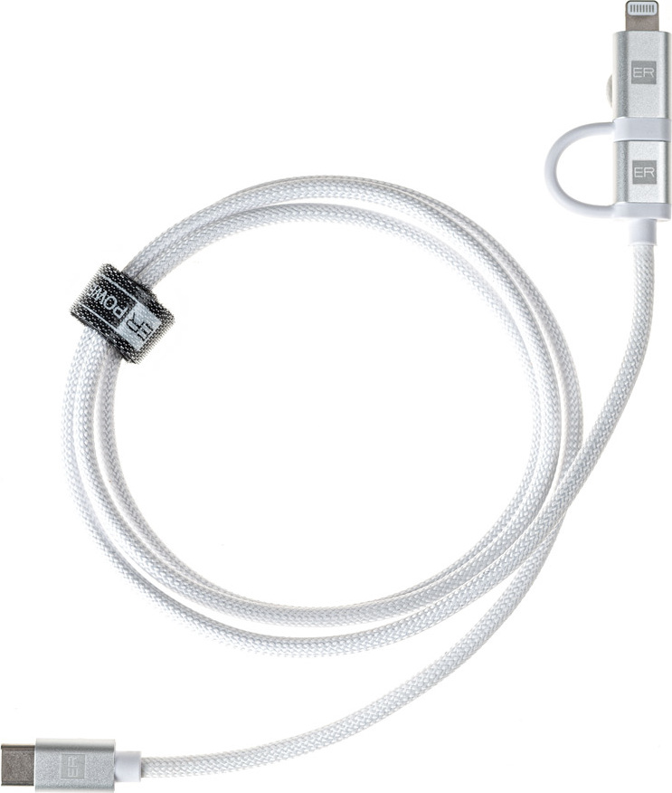 ER POWER Dual Cable USB-C C/L Mfi 200cm white