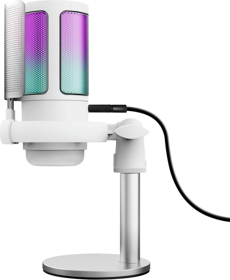 TRUST mikrofon GXT238 Auron, USB-C, RGB, bílá