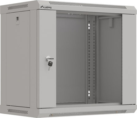 LANBERG 19" RACKOVÁ SKŘÍŇ PRO MONTÁŽ NA STĚNU 9U/540X350 (FLAT PACK) S PROSKLENÝMI DVEŘMI ŠEDÁ