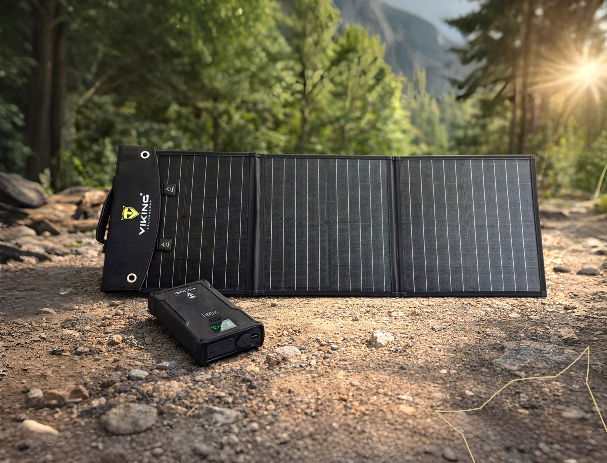 Set powerbanka Viking VIDAR I a solární panel Viking L60 PD