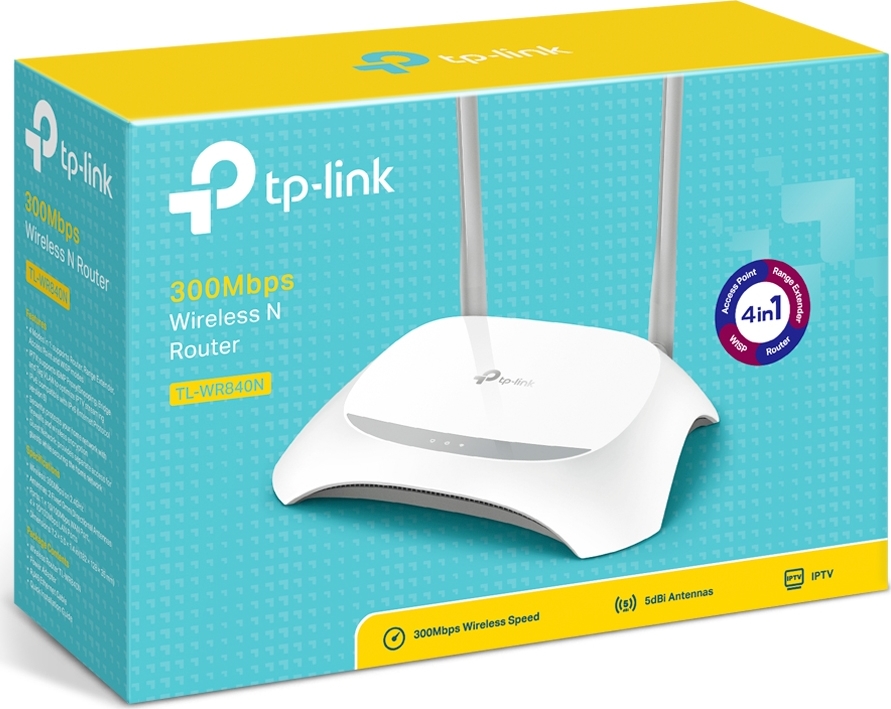 TP-LINK TP- Link TL-WR840N 300Mbps Wireless N Router/AP/extender/WISP,5x10/100 RJ45