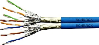 SCHRACK Kabel F/FTP Cat.6a 500 MHz 2x(4x2xAWG23),LS0H modrý,Dca,500m