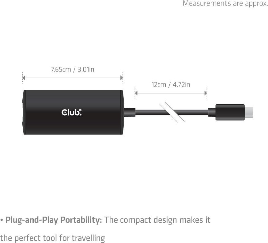 Club 3D Club3D Adaptér USB-C na RJ45, 10Gb, M/F, 12cm