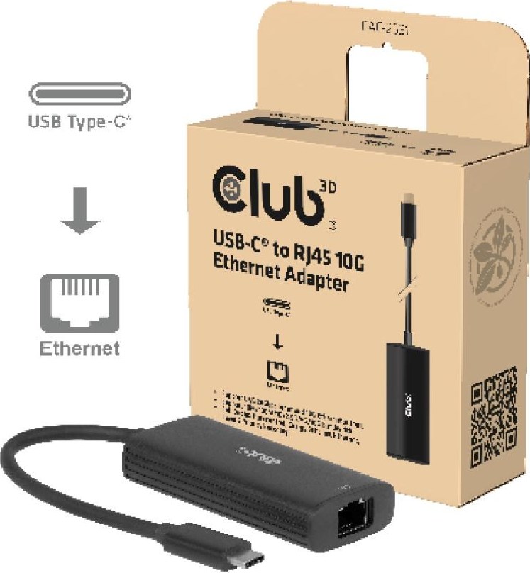 Club 3D Club3D Adaptér USB-C na RJ45, 10Gb, M/F, 12cm