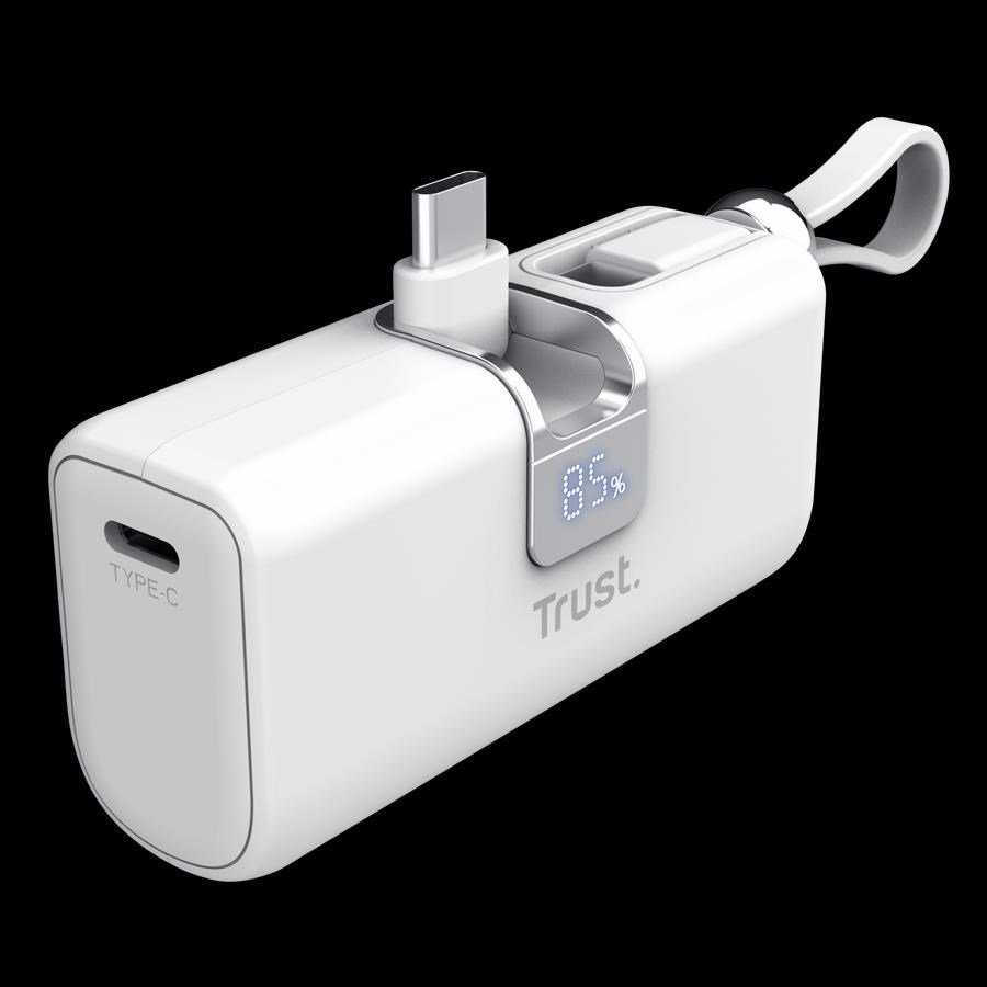 TRUST powerbanka PACTO 5000 PD POCKET, bílá