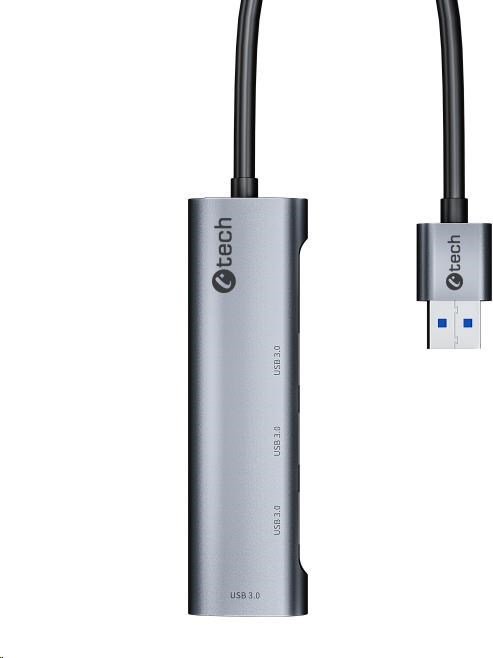C-TECH UHB-U3-AL, USB Hub, 4x USB 3.2 Gen 1, hliníkové tělo