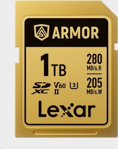 Lexar SDXC ARMOR Gold UHS-II U3, Stainless Steel, IP68 R280/W210 (V60) 1TB