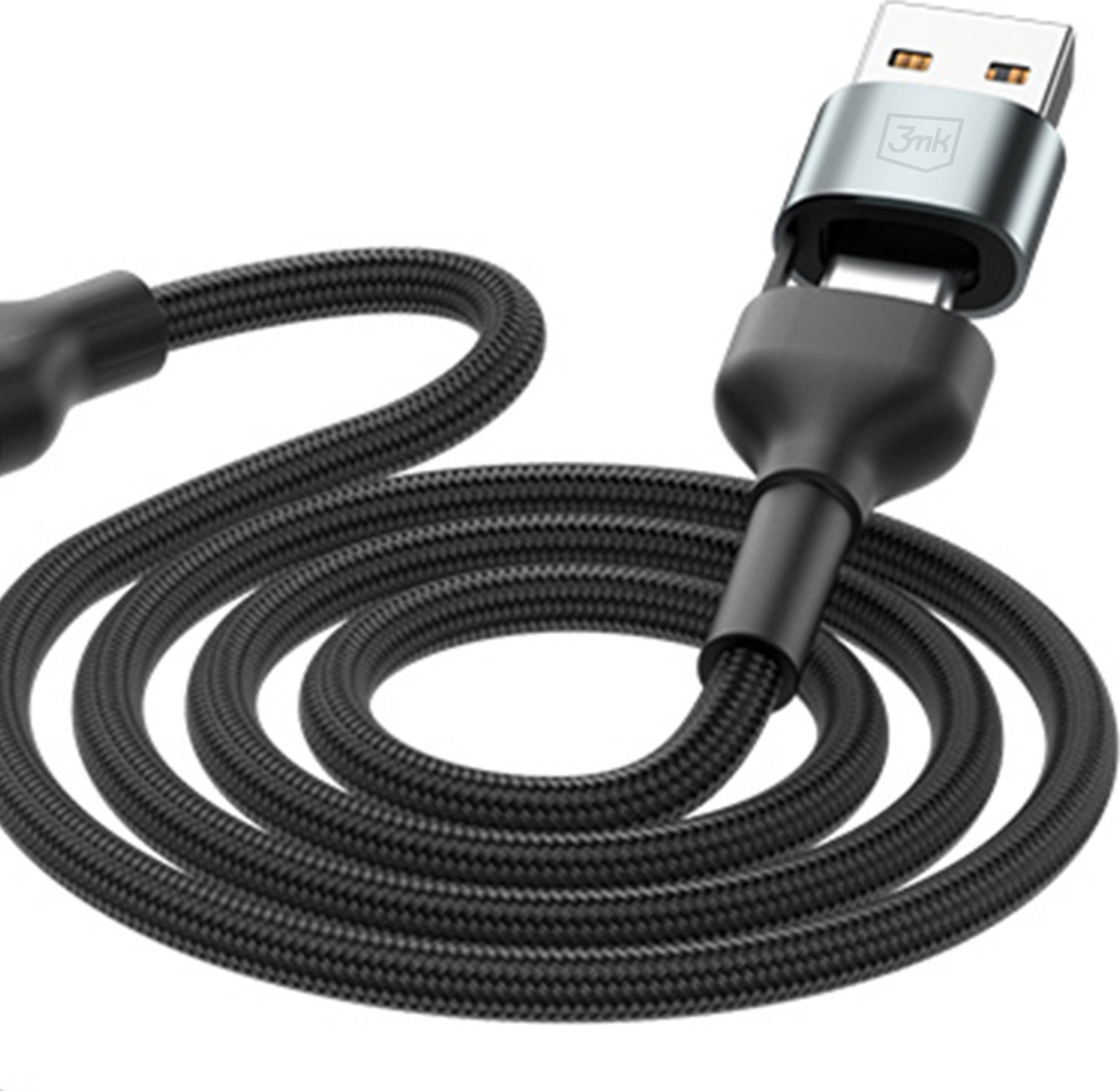 3mk kabel Hyper Cable N-SERIES 6 in 1 C/A to C/Lightning/Micro 1.2m QC 3.0 9V/2A 18W Black