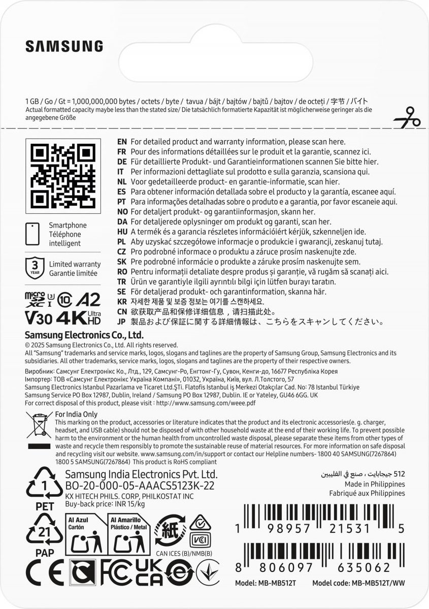 Samsung micro SD karta T7 - 512GB + USB adaptér