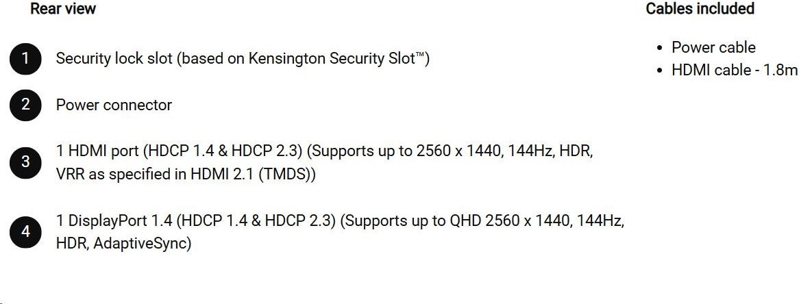 DELL LCD SE2726D - 27"/WQHD/IPS/2560x1440/16:9/144Hz/8ms/1500:1/300 cd/m2/HDMI/DP/VESA/3YNBD (210-BVSG)